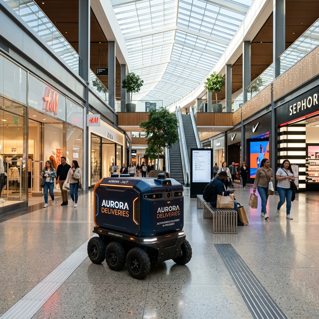 Delivery robot in action